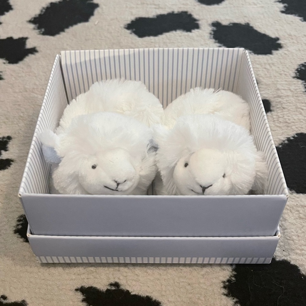 Doudou et Compangie Plush Rattle Baby Slippers